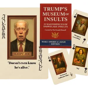 Trump Insults Playing Cards – 52 Iconic Insults & Nicknames, Fully Illustrated Poker Size Deck