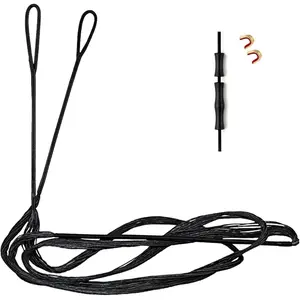 Archery Bow String Replacement with Finger Protector & 2 Nock Points Dacron Bowstring 12, 14, 16 Strands Bow Accessories for Recurve Bow Traditional Longbow 48-70 inches
