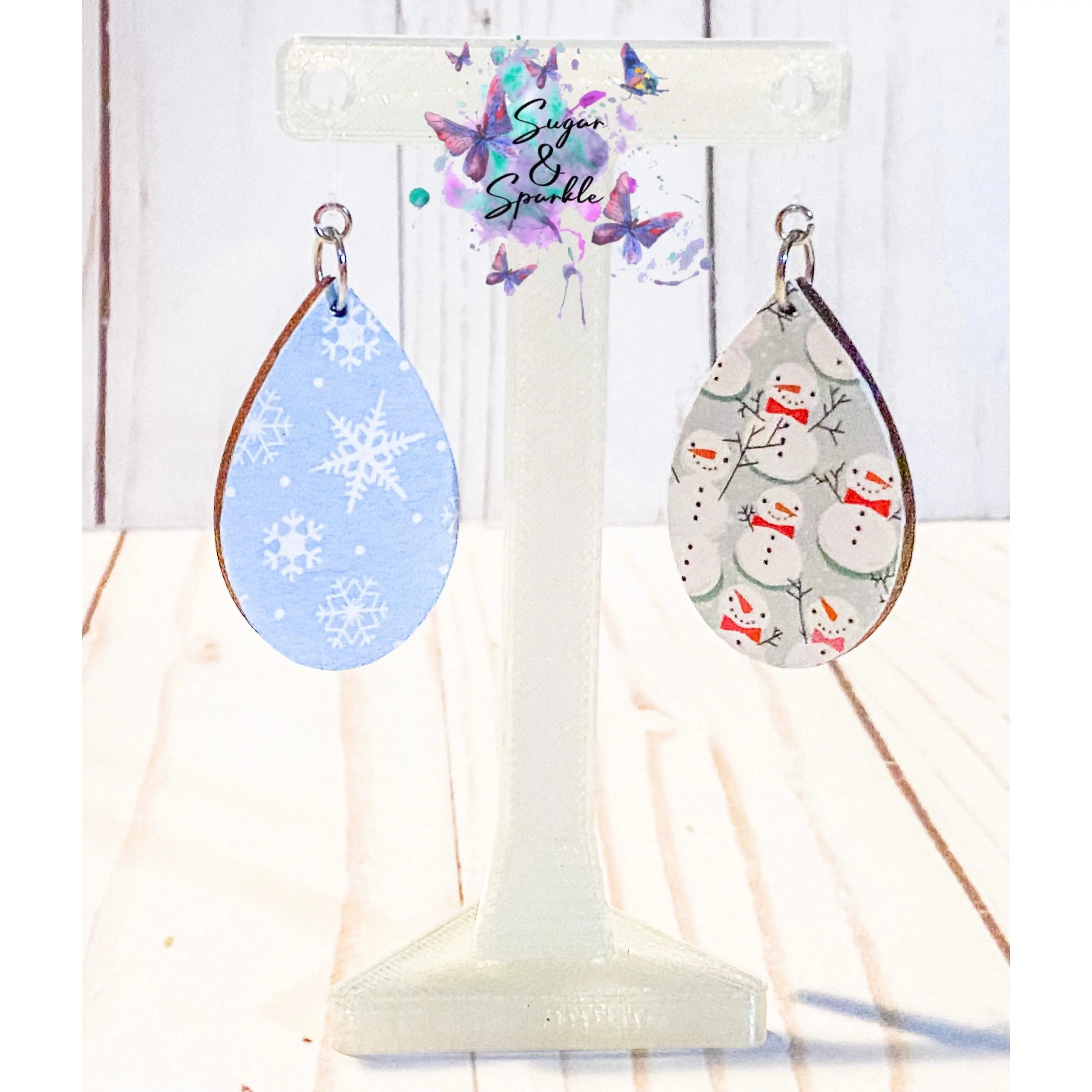 Wood Dangly Snowflake or Snowmen