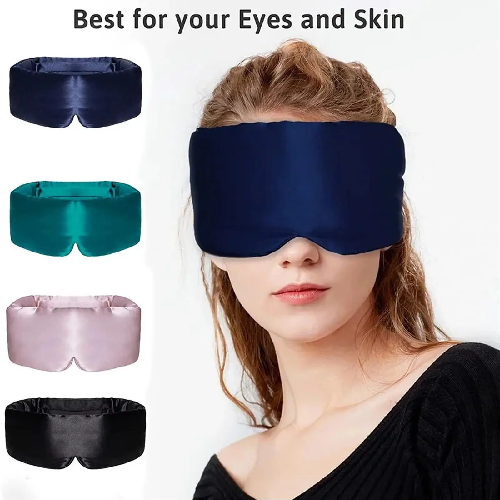 Unisex Silk Sleep Eye Mask, Adjustable Strap, Breathable Travel Eyeshade, Portable Night Use, Stress Relief, Anti-Light Leakage, Sleeping Eye Mask, Eyemasks For Sleeping