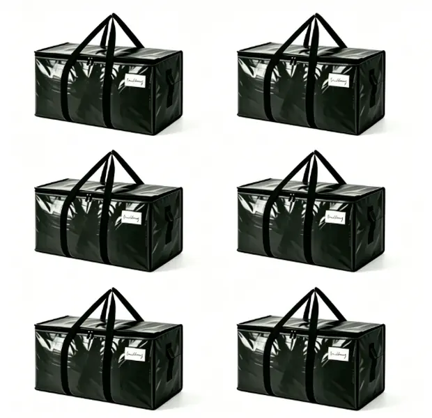 6 Pack Large Storage Bags for Clothes & Bedding, Heavy Duty Zipper Storage Organizer with Handles, Blanket Quilt Comforter Storage Bags, Closet Organizer Bins for Bedroom Dorm Moving Travel, Foldable Home Organization Bags for Seasonal Clothing Storage