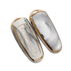 Ford Key Fob Cover Soft TPU Full Protection Key Shell Key Case Compatible with Ford C-Max Edge Escape Expedition Explorer Flex Focus Taurus Lincoln MKS MKT MKX Key shell