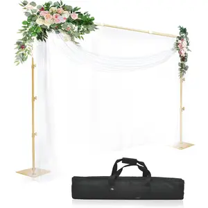 Heavy Duty Backdrop Stand 8.5x10ft(HxW) Adjustable Background Support System Kit with Steel Base for Photography, Photo Backdrop Stand for Parties Birthday Video Studio - Gold