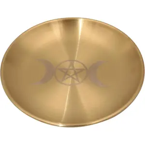 Offering Bowl Prayer Ritual Plate Great for Altar use, Ritual use, Incense Burner, smudging Bowl, Decoration Bowl, offering Bowl (Triple Moon)