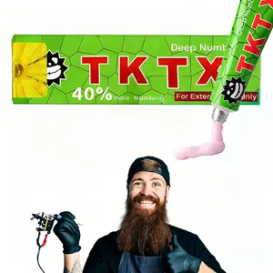 TKTX Tattoo Numbing Cream,40% Very Strong,Relief Cream forTattoos,Waxing,Microneedling,Lecithin External Cream(10g)
