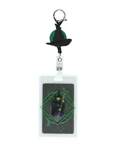 Wicked Retractable Reel Lanyard Hard Plastic ID Badge Holder Elphaba Witch Hat Keychain