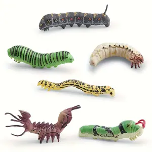 Realistic Insect Larva Model Set, Silkworm Larvae, Beetle Larvae, Caterpillar Models, Teaching Toy, Visual Learning Tools, Educational Entomology Science Kit, Toyset