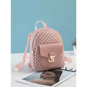 1pc PU Leather Fashionable Vintage Dot Printed Backpack, Classic Style, Ideal For Everyday UseSchool Backpack,School Bag,Backpack For School,Back To School,Cute, Suitable For Teen Girls Women College Students