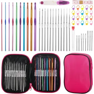 Crochet Hooks Set, 54 Pack Crochet Needles Set Crochet Kits for Beginners, Ergonomic Crochet Hooks Kit with Storage Case, Knitting Needles, Hand Craft Knitting Accessories for Crocheters