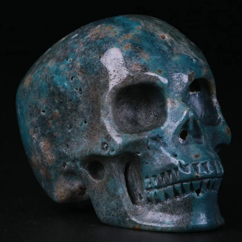 2.0 " Ocean Jasper Carved Crystal Skull, Super Realistic, Crystal Healing