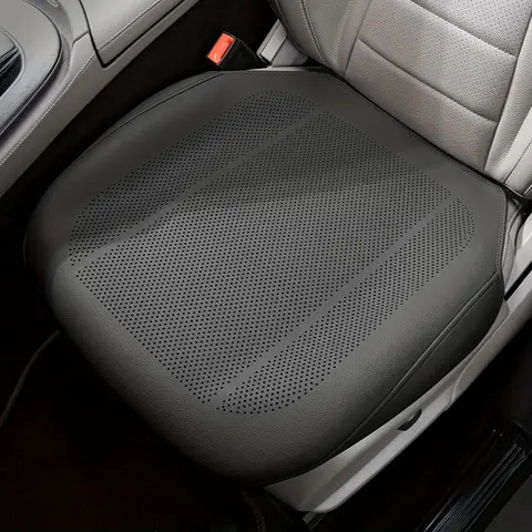 Universal Car Seat Cushion Pad, Thin Perforated Leather Breathable Cover for Summer, 4-Season Comfort Fit for Car, Non-Slip Backing Easy Install, Heat Dissipation Auto Seat Accessory for Men Women