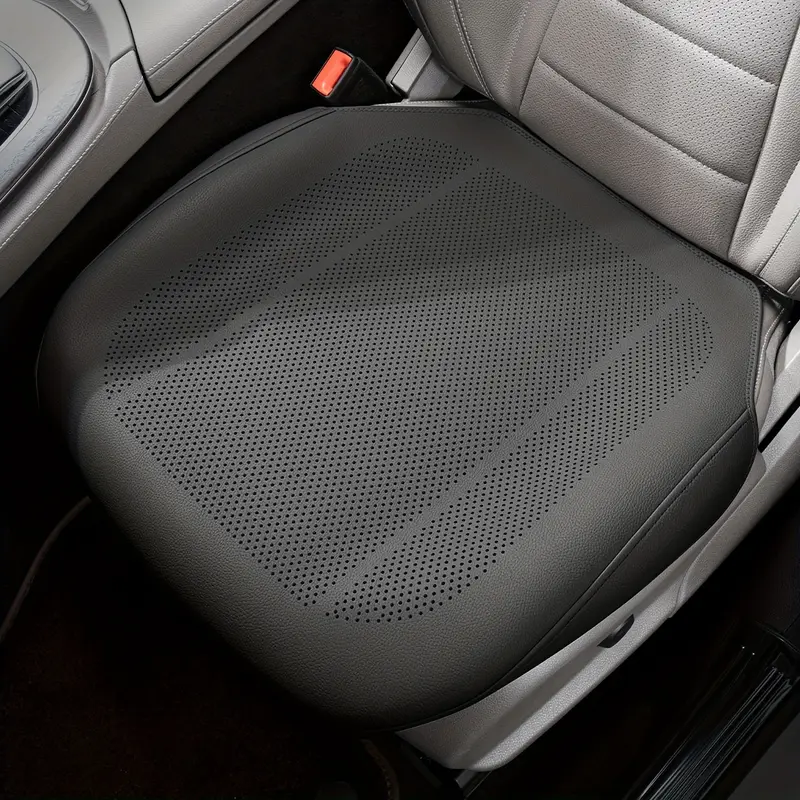 Universal Car Seat Cushion Pad, Thin Perforated Leather Breathable Cover for Summer, 4-Season Comfort Fit for Car, Non-Slip Backing Easy Install, Heat Dissipation Auto Seat Accessory for Men Women