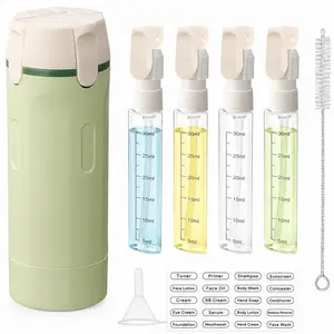 Travel Essentials 4-in-1 Bottle Set | Refillable Leakproof Containers for Carry-On & Daily Use | Easy to carry | Ideal for business trips | Vacations | Storage organization,travel dispenser bottles