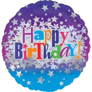 18" Holographic Happy Birthday Foil Balloon