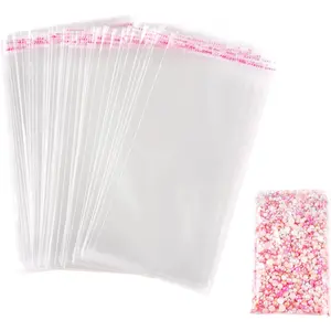 200 count Self-Sealing Transparent Bag, Resealable Cellophane Adhesive Clear Plastic Packing Bag for Birthday Wedding Party Decoration, 3.9X7.9in