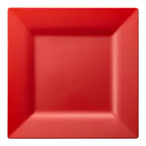 Red Square Plastic Dinner Plates (9.5")