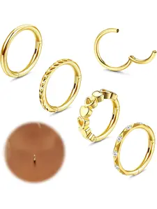 4Pcs 14G Belly Button Bars Surgical Steel Belly Button Piercing Ring Hoop Earring Piercing Set Danity Septum Piercing Belly Bar Silver Gold Belly Ring Body Piercing Jewellery Navel Piercing Jewelry for Women