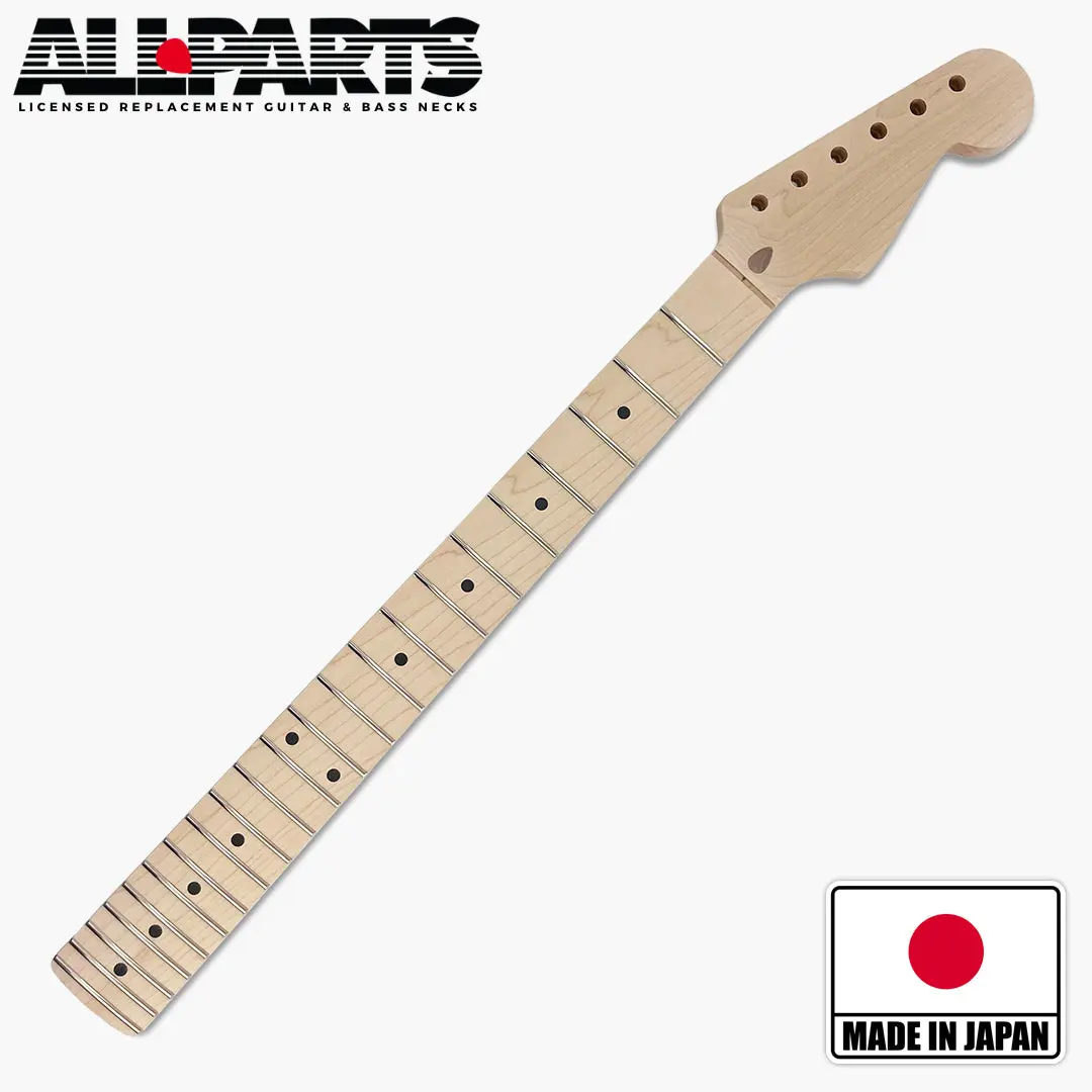 Allparts "Licensed by Fender®" Stratocaster® Replacement Guitar Neck, Unfinished Maple Fretboard, Jumbo Frets