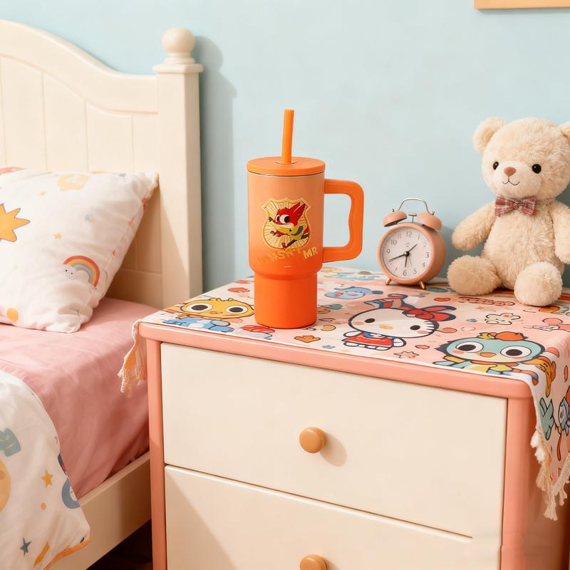 Disney Zootopia Steel Bottle Collection With Handle And Straw Durable Insulated Drinkware 720ML/24.35oz,Food-Grade Steel,Cold & Hot Retention,Cute Zootopia Prints,Holiday & Holiday Haul