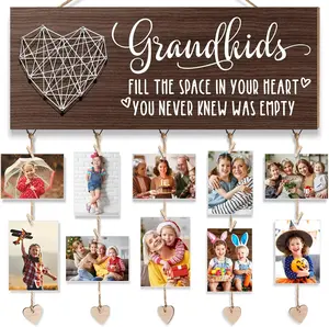 Grandma Gifts Mothers Day Birthday Gifts for Grandma Picture Frame from Grandchildren Granddaughter Grandkids Photo Holder Nana  Grandpa Hanging Photo Display Christmas Card Holder