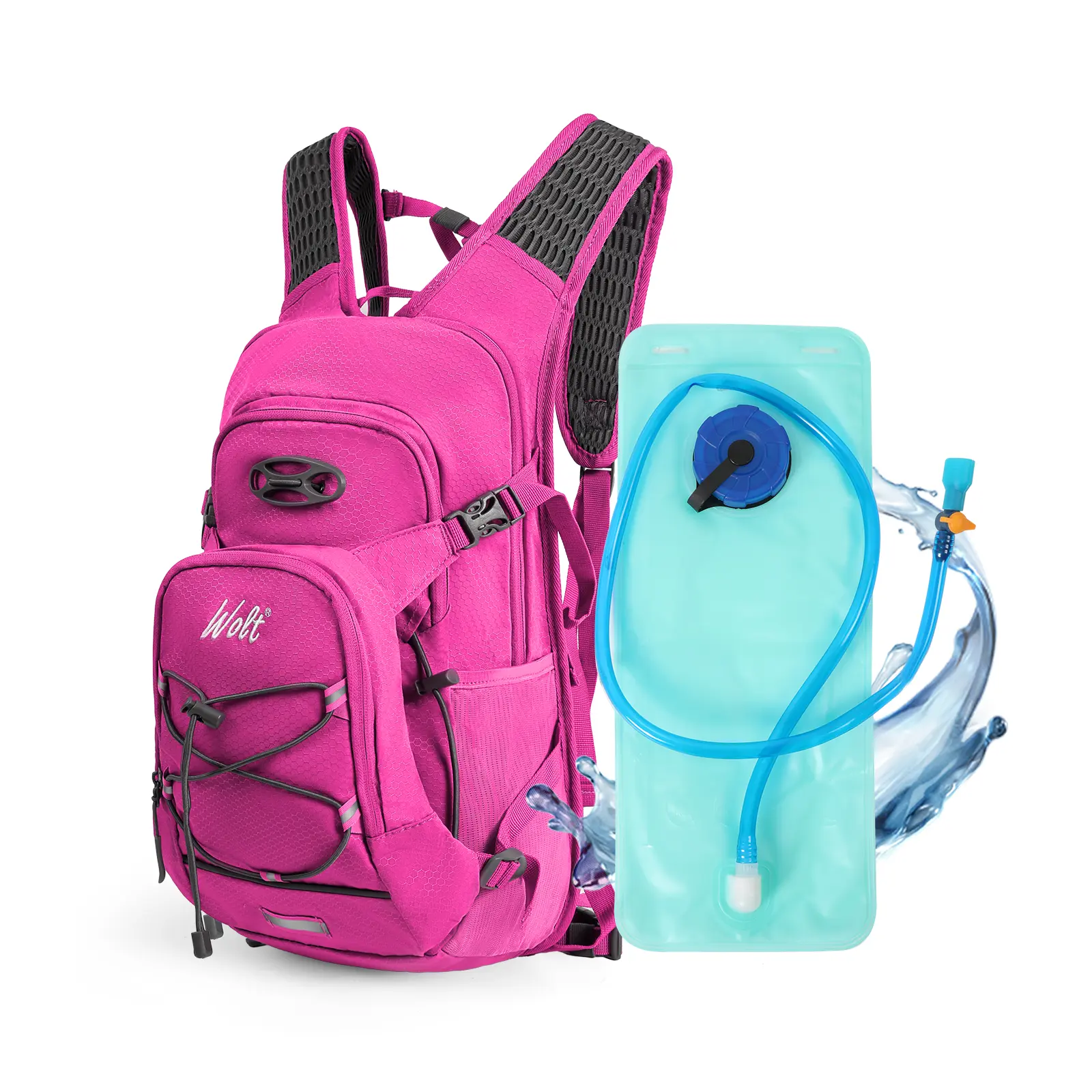 Wolt Lightweight Hydration Backpack, Durable & Portable Waterproof Dry Bag with Hydration Reservoir for Hiking, Cycling, and Boating