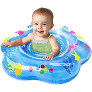 25.6" Inflatable Baby Pool Float - Anti-Flip Safety Swim Trainer for 6-36 Months, Pool Water Toy, Summer Beach Essential