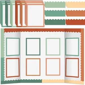 90 Pcs Science Fair Board Supplies Include 72 Trim Scalloped Bulletin Borders 18 Presentation Board Subtitles for Classroom Office Display