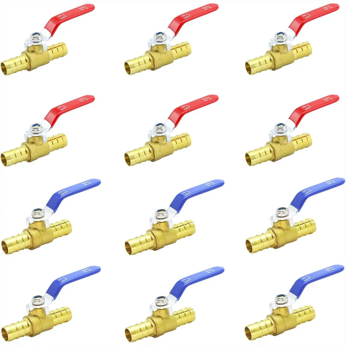 3/4 Inch PEX Ball Valves,12 Pcs PEX Brass Full Port Shut Off Ball Valve, Brass Full Port Quarter Turn Crimp Pex Valves For Hot And Cold Water