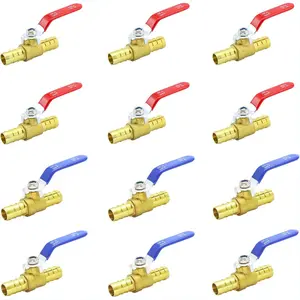 3/4 Inch PEX Ball Valves,12 Pcs PEX Brass Full Port Shut Off Ball Valve, Brass Full Port Quarter Turn Crimp Pex Valves For Hot And Cold Water