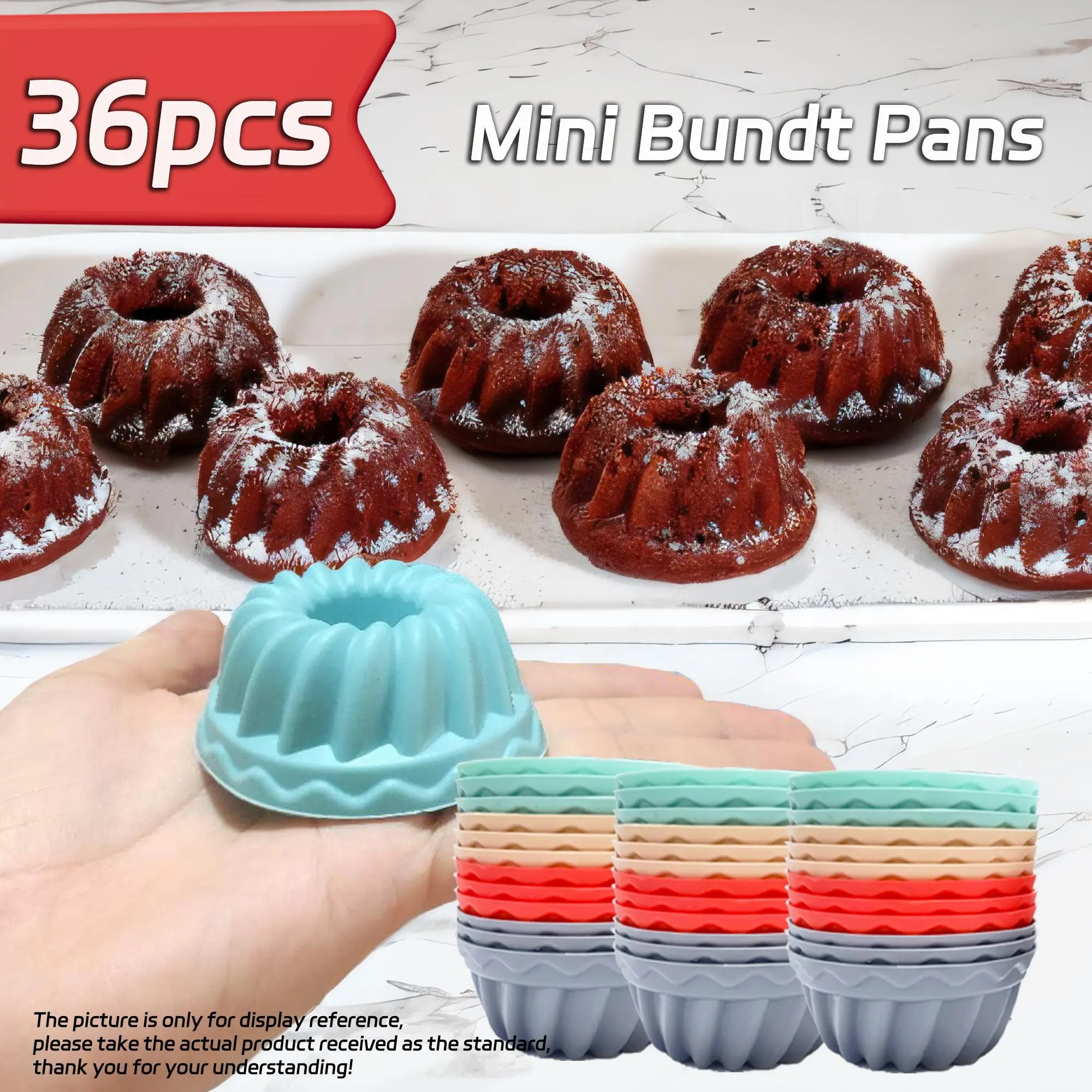 Silicone Mini Bundt Cake Pan, 36pcs/set Non-stick Baking Mold, Easy To Release Baking Mold for Cake, Jelly, Candy, Silicone Molds, Kitchen Accessories, Baking Supplies, Bakeware, Baking Tools, Baking Essentials, Home
