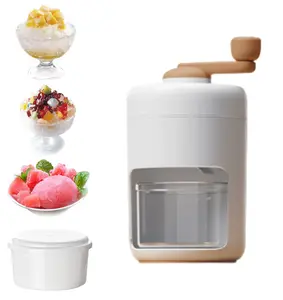 Manual Ice Shaver Hand Crank Ice Crusher, Snow Cone Machine with Ice Trays, BPA Free, Ideal for Home & Camping Use