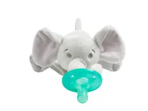 Elephant Soothie Snuggle Pacifier Holder with Detachable Pacifier
