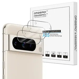 Orzero (3 Pack) Compatible for Google Pixel 8 Pro Camera Lens Protector, Tempered Glass 2.5D Arc Edges 9H High Definition Anti-Scratch Bubble-Free (Lifetime Replacement)