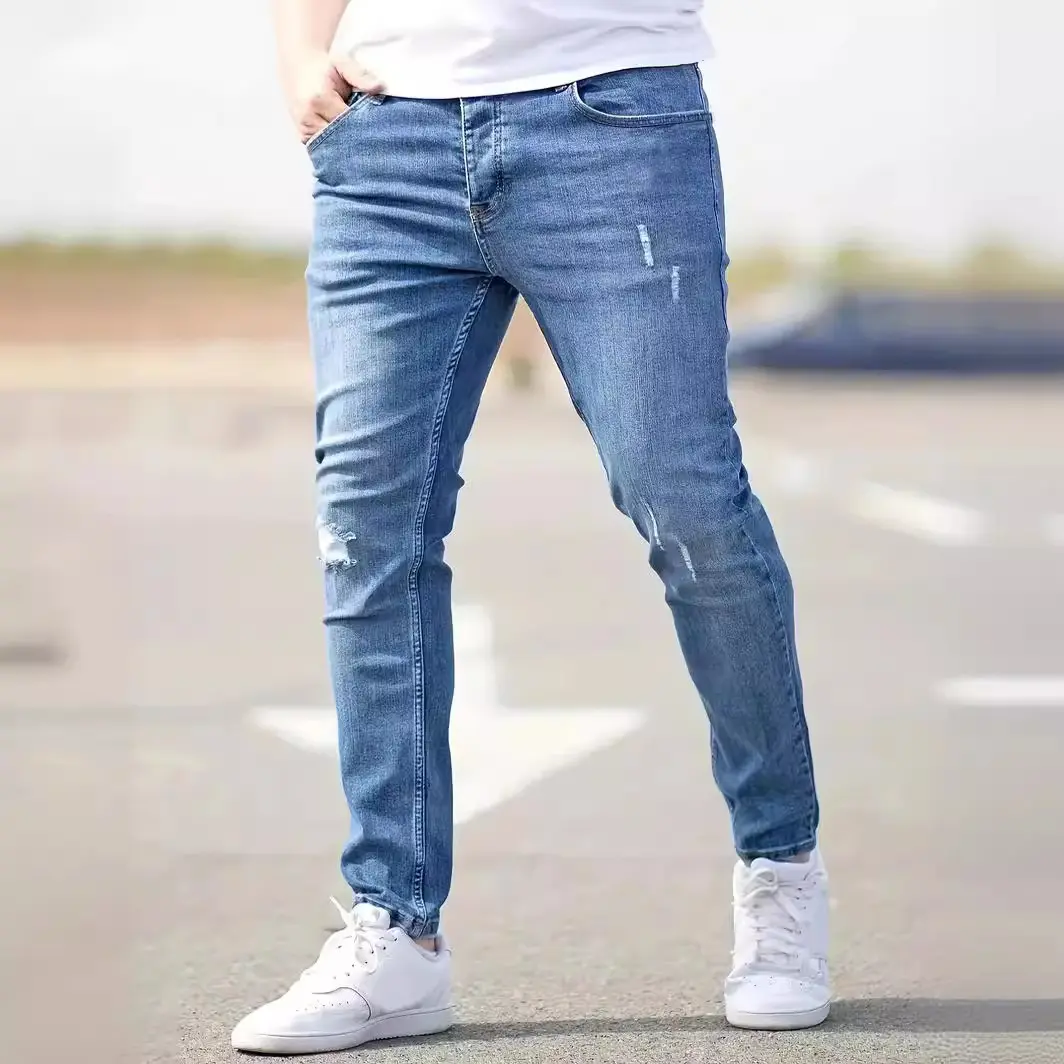Cross-Border Strictly Selected Goods Men's American Style Stretch Skinny Jeans Amazon Tight Jeans Men's Jeans