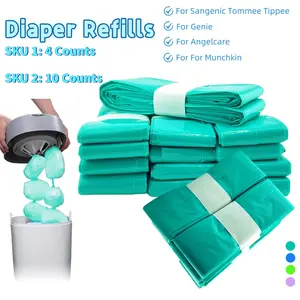 Refill Bags for Tommee Tippee, Diaper Pail Refills for Genie for Angelcare, Unscented Nappy Pails Refill Bags for Munchkin