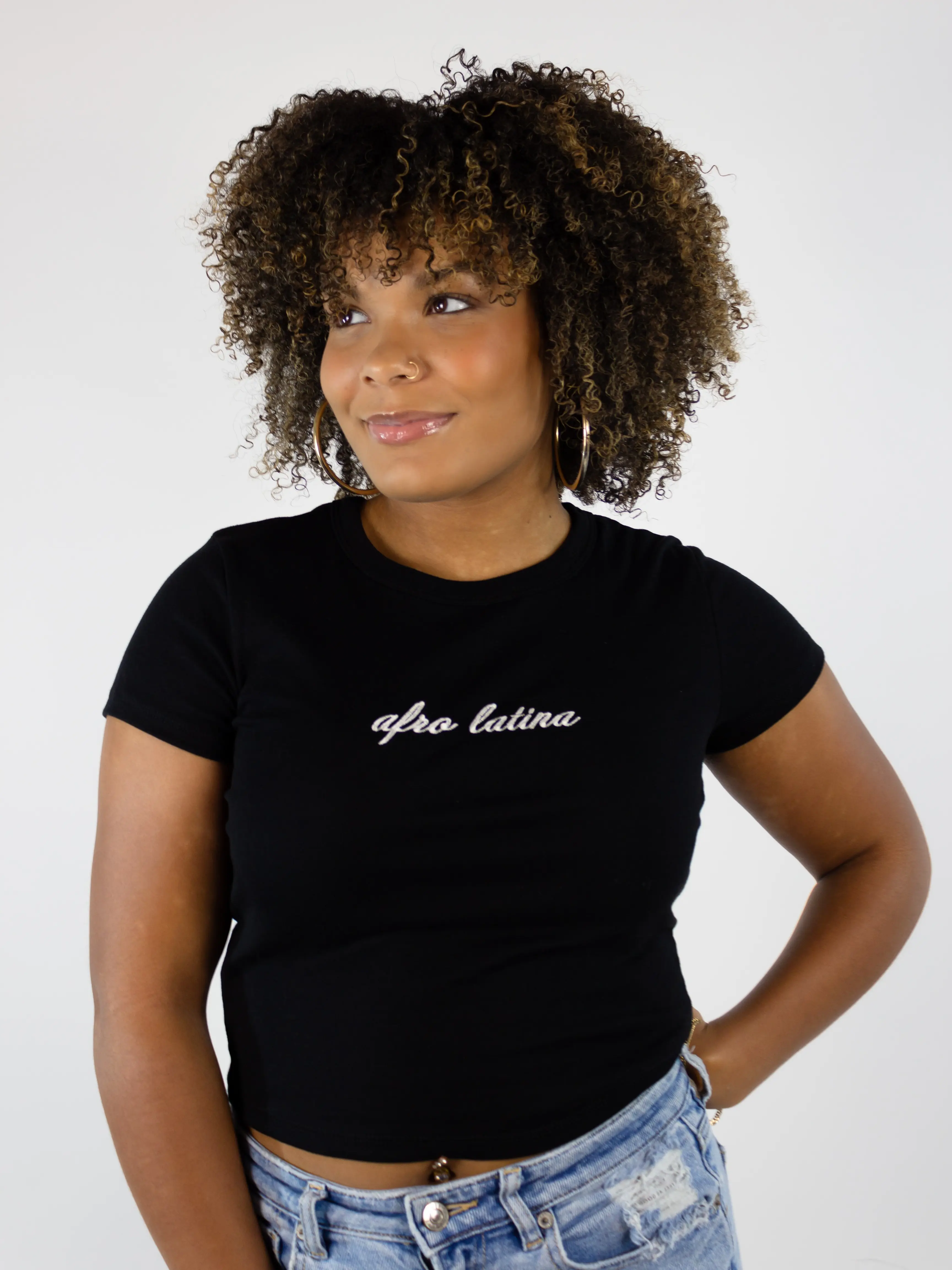 'Afro Latina' Rib Baby Tee