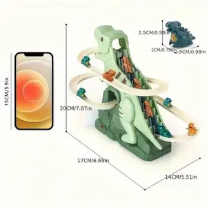 New Children's Dinosaur Toy Car Track Boys Simulation Track Inertia Sliding Climbing Stairs Electric Track Model