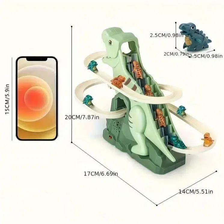 New Children's Dinosaur Toy Car Track Boys Simulation Track Inertia Sliding Climbing Stairs Electric Track Model