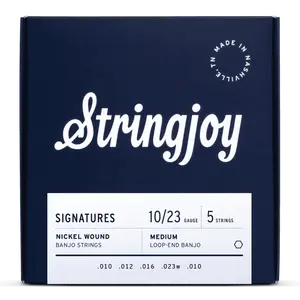 Stringjoy 10-23 Medium Gauge Signatures - 5 String Nickel Wound Banjo Strings