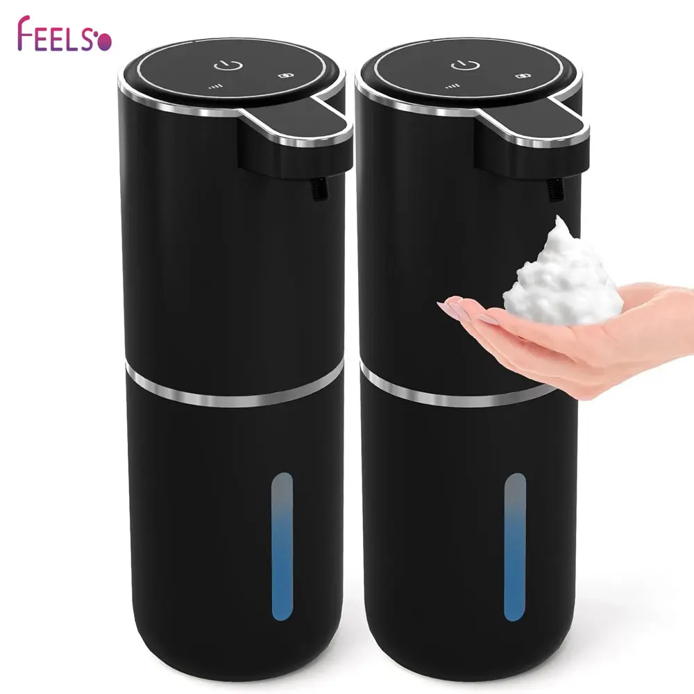 2 Pack Touchless Automatic Foaming Soap Dispenser 380ml USB Rechargeable Hands Free Foam Hand Soap Dispenser Bathroom Kitchen
