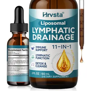 Liposomal Lymphatic Drainage Drops - 11 In 1 Organic Lymphatic Drainage Supplement with Burdock Root, Echinacea, Elderberry, Calendula, Cleavers Herb, Dandelion Supports Lymphatic Health 2 FL.OZ