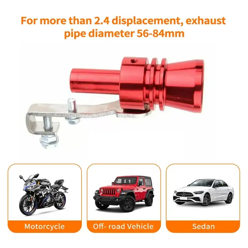 Car Turbo Whistle, Automotive Replacement Exhaust Mufflers, L Turbo Sound Exhaust Muffler Pipe Whistle Auto Roar Maker, Car Accessories Car Tail Whistle for Most Cars Displacement of 2.0-2.4