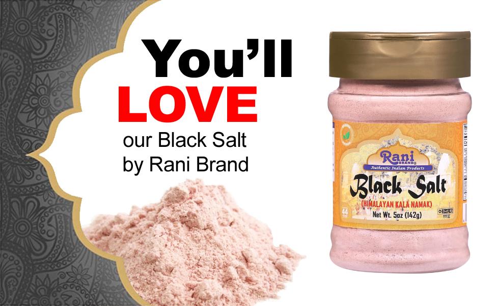 Rani Black Salt Powder (Kala Namak) Mineral 5oz (142g) PET Jar ~ Unrefined, Pure and Natural | Vegan | Gluten Friendly | NON-GMO | Kosher | Indian Origin | Perfect for Tofu Scramble