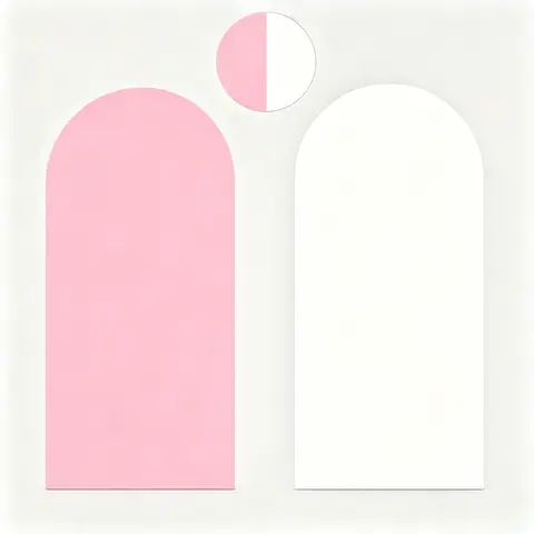 Elastic Arch Covers for Wedding Arches, Pink &White Round Chiara Backgrounds for Wedding Birthday Parties, Universal Fit Decor for Weddings Decorations Wedding Arched Backdrop Wedding Party Backdrop Party Decoration Supplies (no Stand)