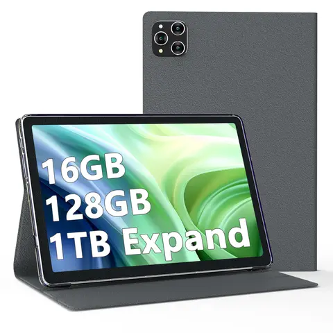 2024 Latest Tablet 10 inch Android Tablets, Newest Tablet with Case 128GB Storage+16GB RAM+1TB Expandable, 13+8MP Camera, High-Performance 2.0Ghz Octa-Core Processor Support 5Ghz WiFi, Bluetooth, GPS
