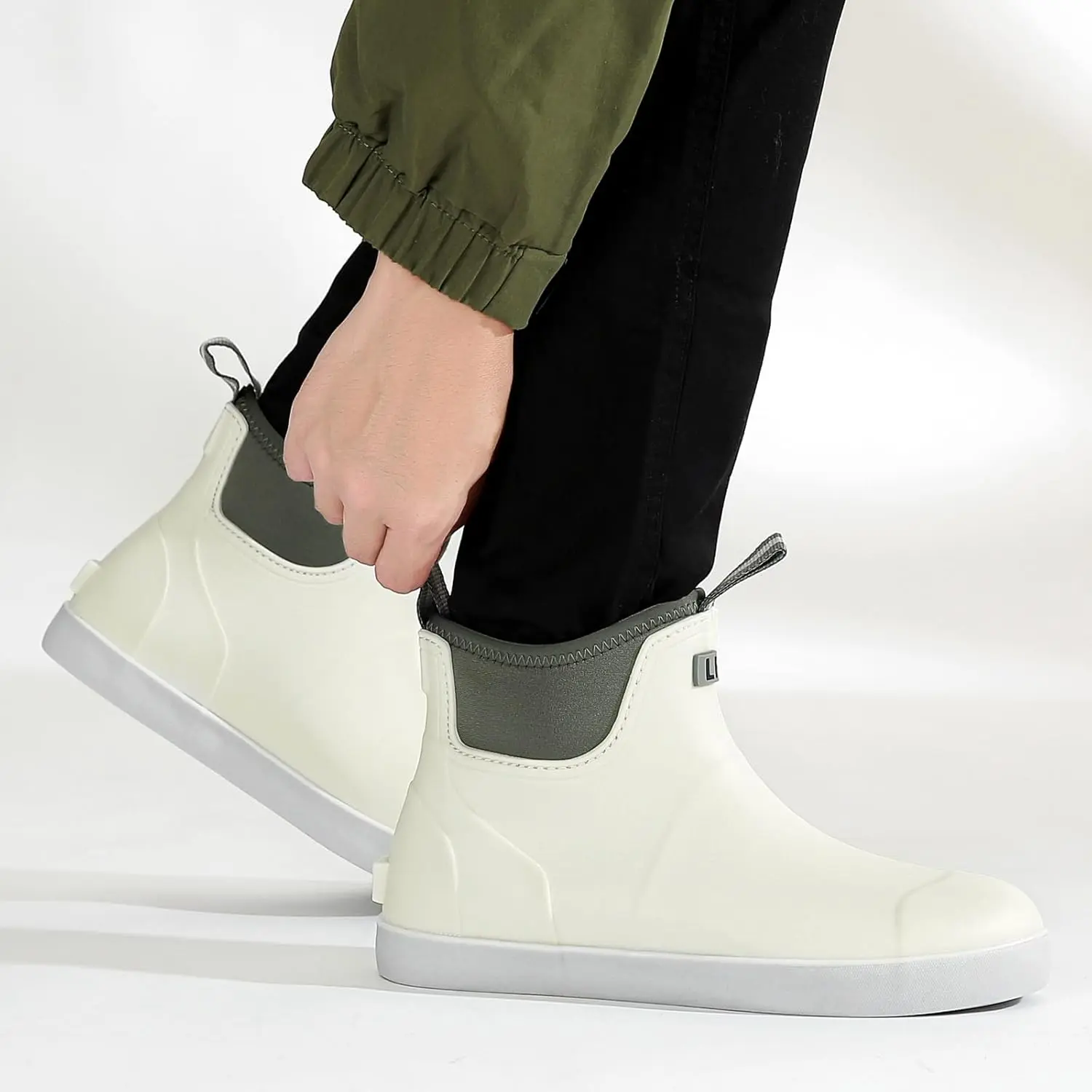 Waterproof Ankle Rain Boots Men Anti-Slip Traction Outdoor Rubber Fishing Amazon.com | Jollywalk Unisex Waterproof Garden Boots for  main image 3
