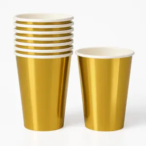 Gold 12oz Paper Cups - Trend Collection