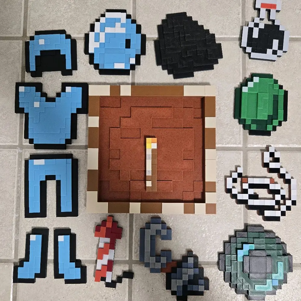 Minecraft Item Frame - Swappable and Rotatable Items - Pixelated Design Inspired by Popular Game Series - Wall Decor