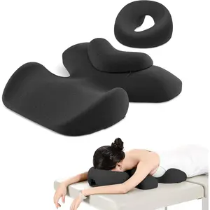 Prone Massage Pillow, a Chest and face Sleep Pillow, is Suitable for Massage, SPA and Sleep. It Comes with a Removable and Washable Cover, a Non-Slip Bottom (Dark Grey)