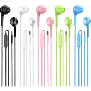 Z-PHP19  Earbuds Headphones with Microphone Pack of 5, Noise Isolating Wired Earbuds, Earphones with Powerful Heavy Bass Stereo, Compatible with Android, Phone, Laptops, MP3 and Other Interfaces (3.5mm)